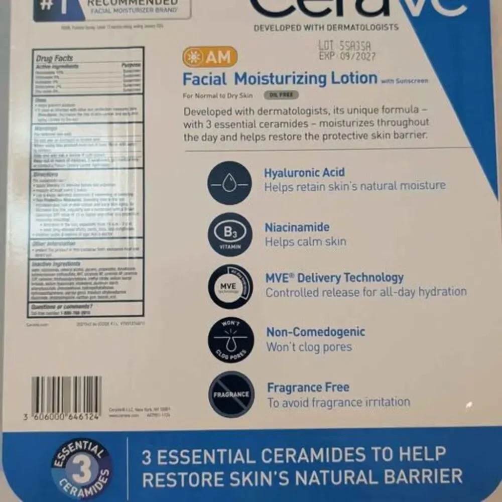 CeraVe AM Facial Moisturizing Lotion SPF 30 Twin Pack 2x 3 FL OZ New Sealed Pack